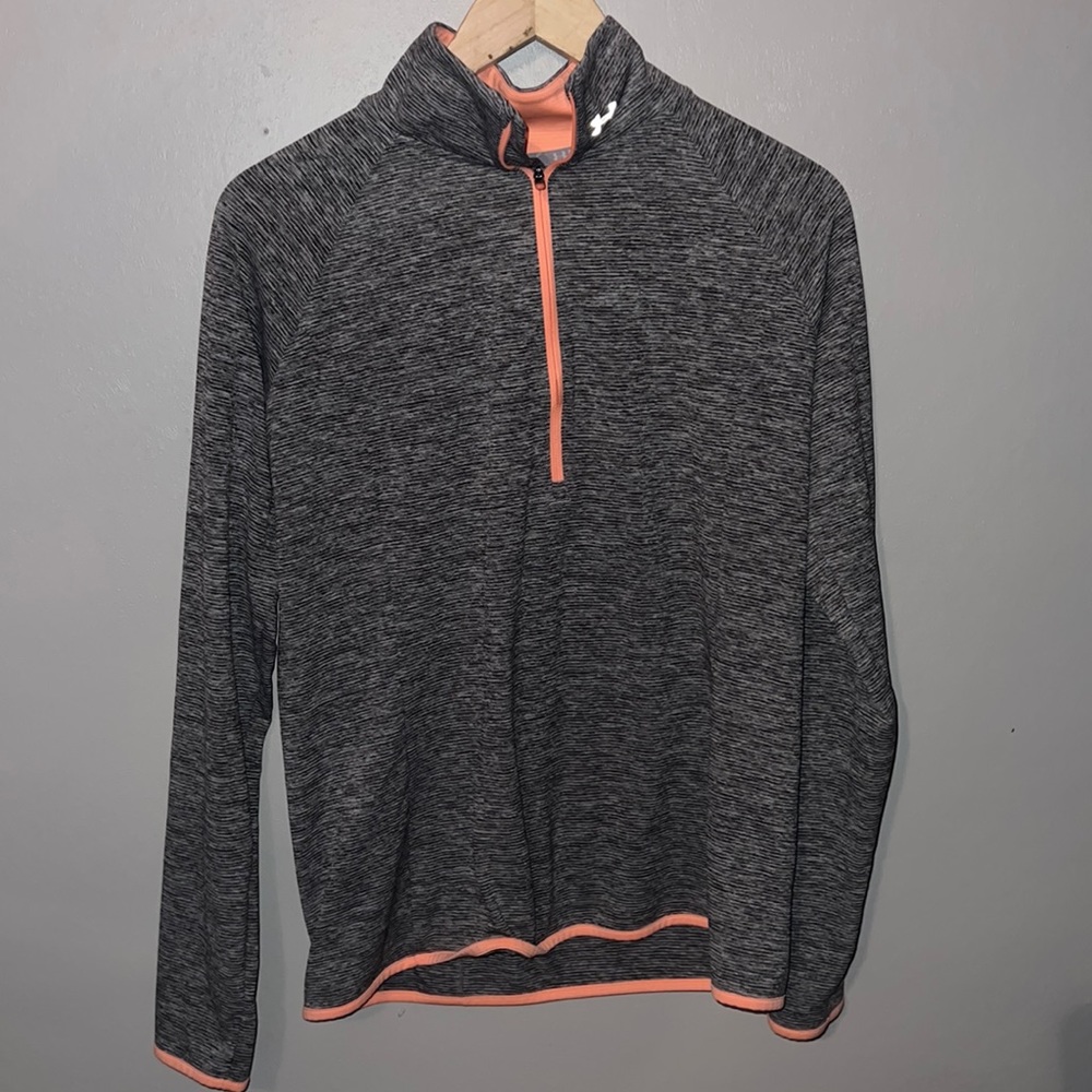 Under Armour, gray athletic long sleeve top